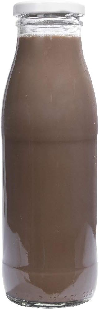 Viva Haushaltswaren - 12 x Weithals-Glasflasche 500 ml mit weissem Schraubverschluss, als Milchflasc