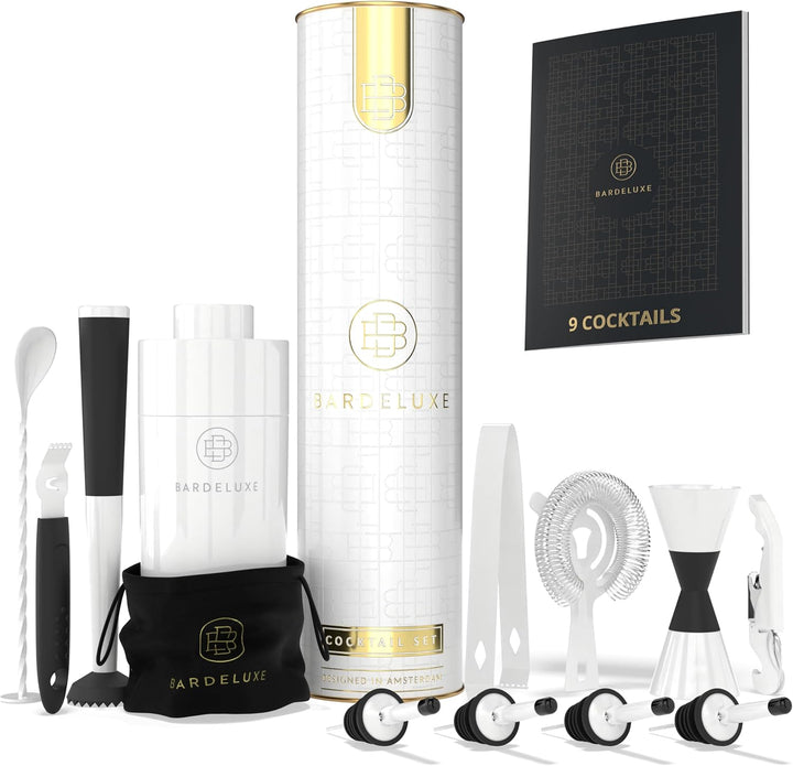 BarDeluxe® Cocktail Set 12-teilig, Barkeeper Set, Cocktail Mixer Set | 750ml Cocktailshaker Edelstah