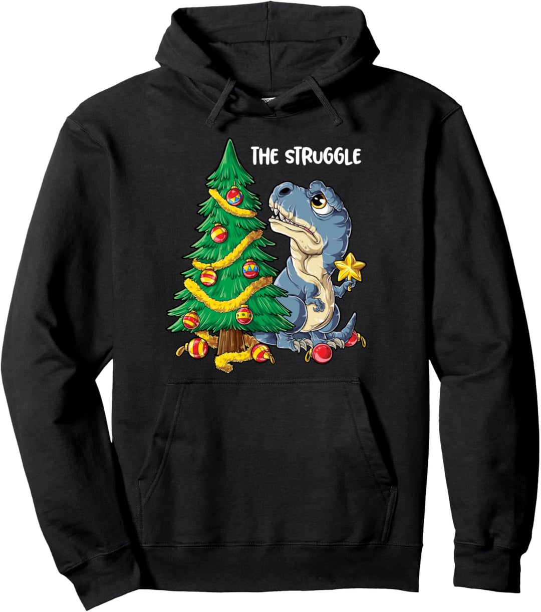 Christmas Dinosaur Tree Rex Pajamas Men Boys Kids Xmas Gifts Pullover Hoodie
