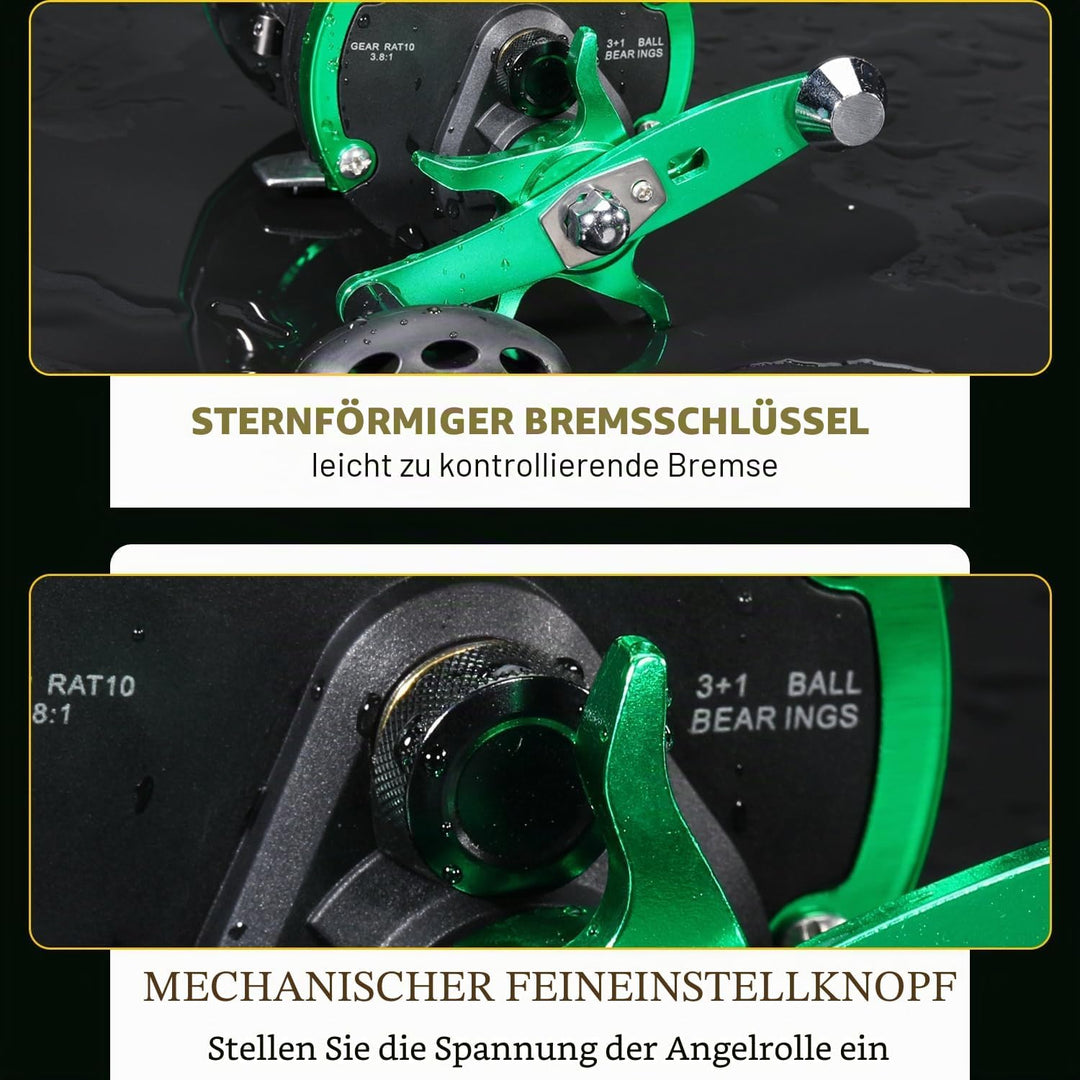 Sougayilang Trolling-Rolle, leichtgängige, leistungsstarke Bootsangelrolle, Salzwasser-Level-Wind-Ro