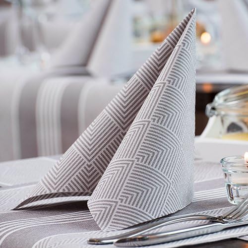 250 Servietten "ROYAL Collection" 1/4-Falz 40 cm x 40 cm grau "Elegance" 86499 Papstar Premium stoff