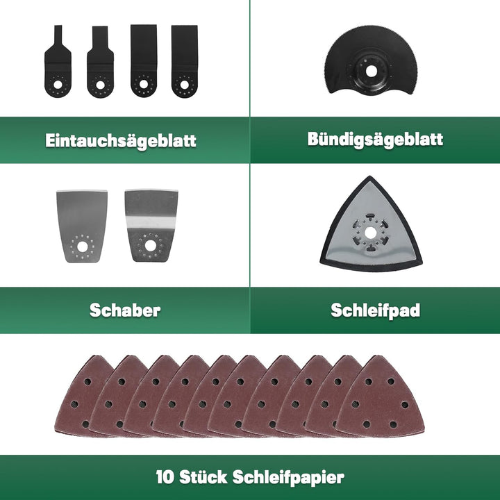 Mellif Akku Multitool, Multifunktionswerkzeug Kompatibel Mit Makita 18V, Bürstenloser Motor, 6-Stufi