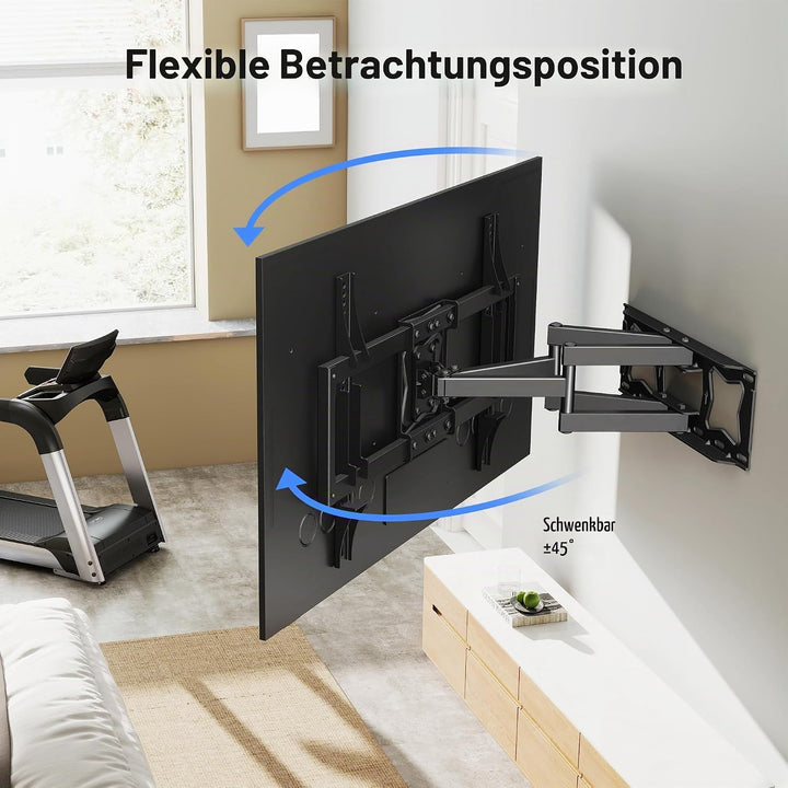 XINLEI Ultraflache TV-Wandhalterung für die meisten 37-86 Zoll Flachbild-/Curved-TVs bis 60 kg, Schw