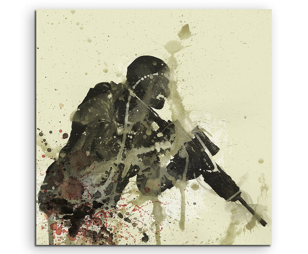 Cod_Ghost_60x60cm Splash Art Paul Sinus Aquarell, Gemälde, Kunstbild auf Leinwand