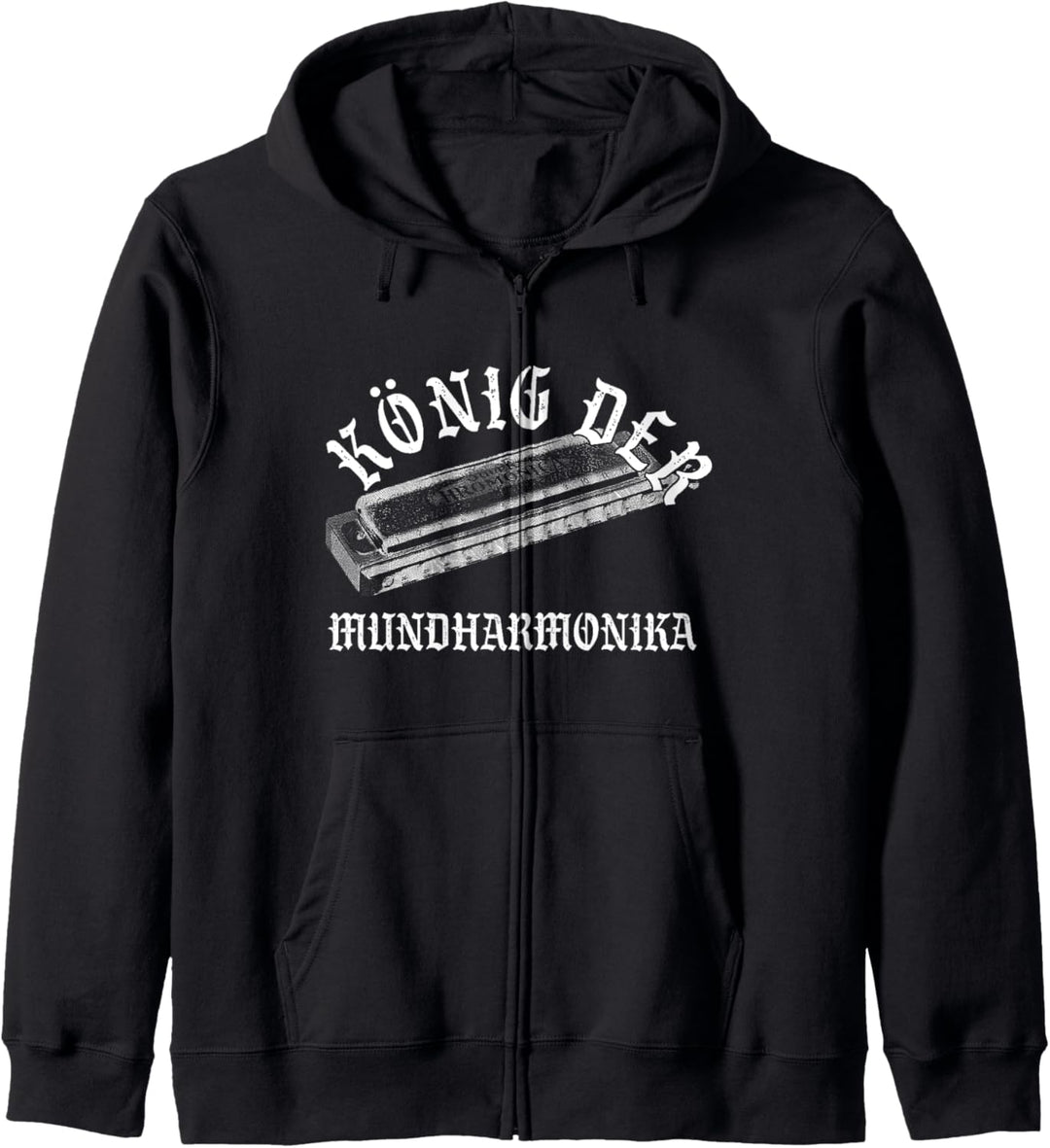 König Der Mundharmonika Blues Musiker Mundharmonikaspieler Kapuzenjacke