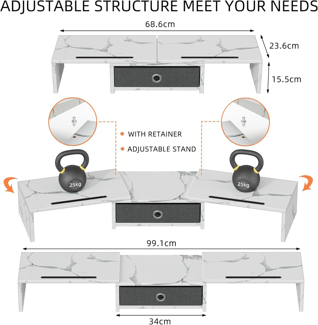 Monitor ErhöHung Schreibtisch, Monitorständer mit Schublade BildschirmerhöHung 2 Monitore Monitor St