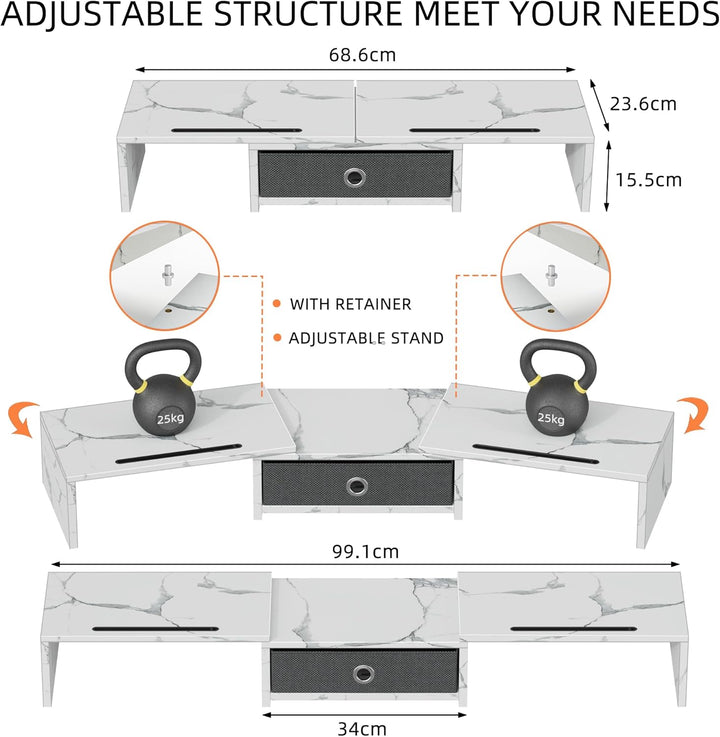 Monitor ErhöHung Schreibtisch, Monitorständer mit Schublade BildschirmerhöHung 2 Monitore Monitor St