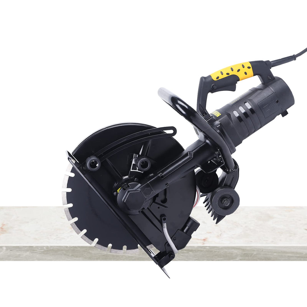 2800W Beton-Nutfräse 14 Zoll FI-Schutzschalter Nass Trocken 2-12cm Kupfermotor Staubfrei mit Wasserk
