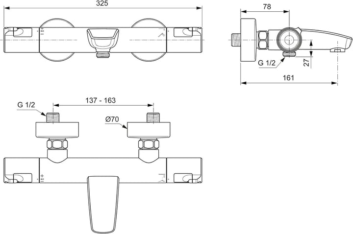 Ideal Standard A7223AA Ceratherm T50 Badethermostat Aufputz