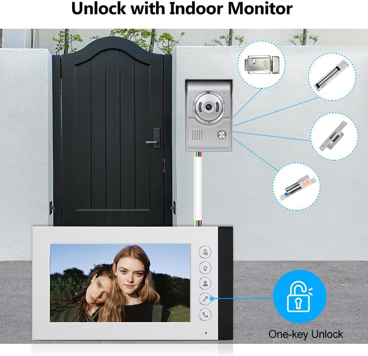 7 Zoll Farbe Verdrahtetes Video Tür Telefon Gegensprechanlage System Home Video Kamera Türklingel 70