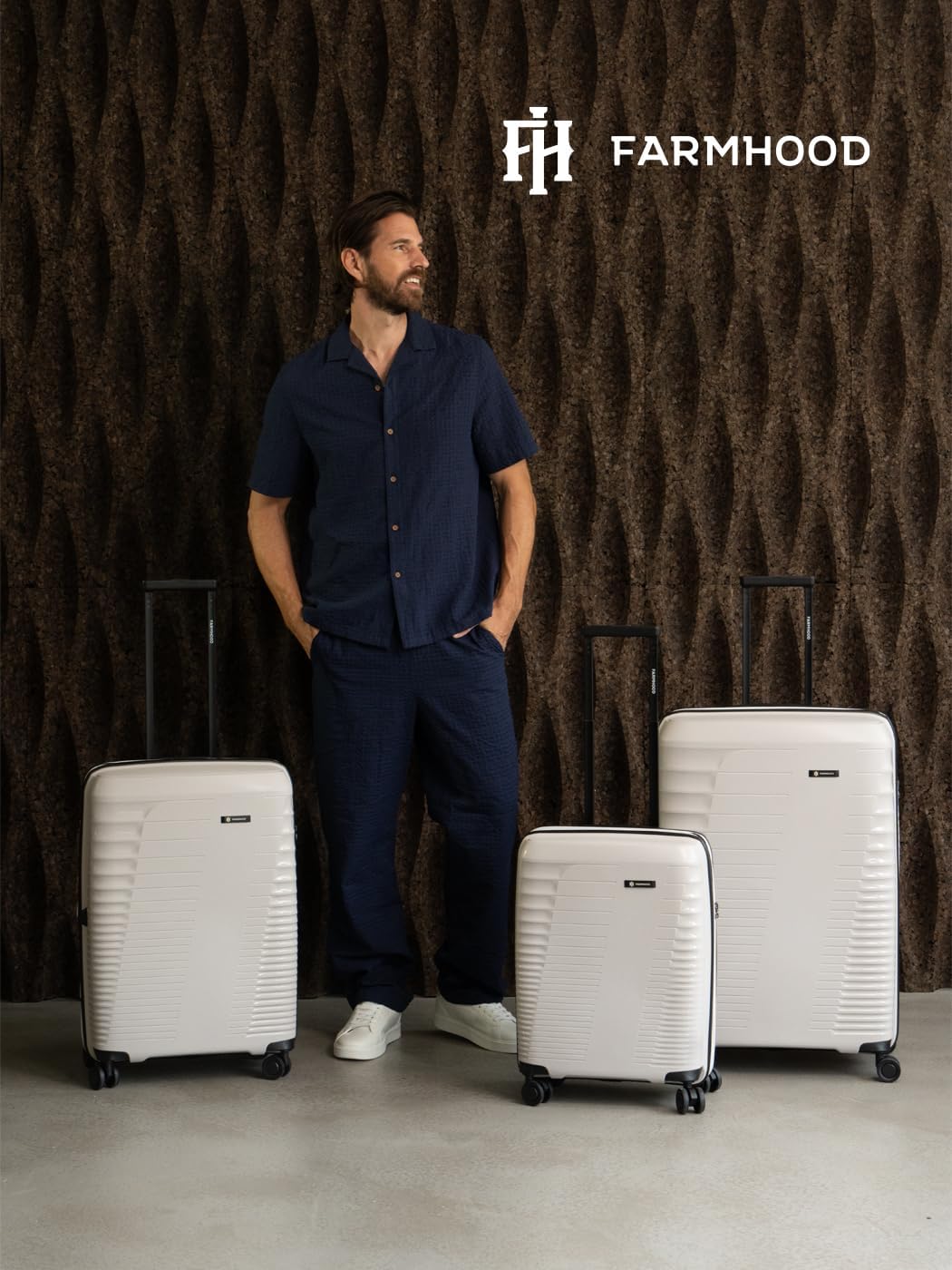 Farmhood Eco Edition nachhaltiges Hartschalen Koffer-Set 3-teilig | Trolleys mit Dehnfalte erweiterb