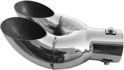 Doppel Auspuffblende Endrohr Auspuff Edelstahl Sport Rund Sportauspuff Universal Chrom Tuning Doppel