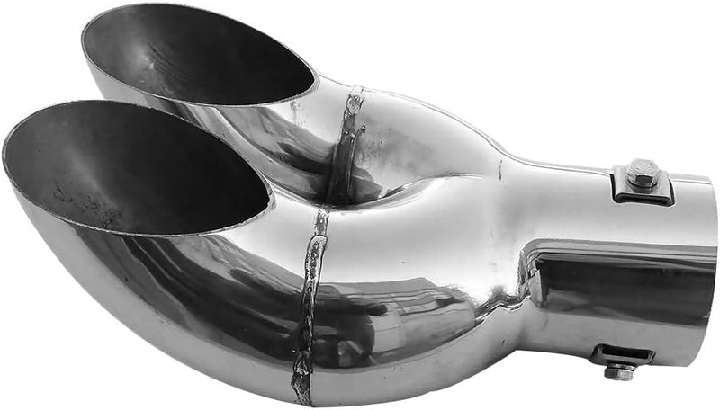 Doppel Auspuffblende Endrohr Auspuff Edelstahl Sport Rund Sportauspuff Universal Chrom Tuning Doppel