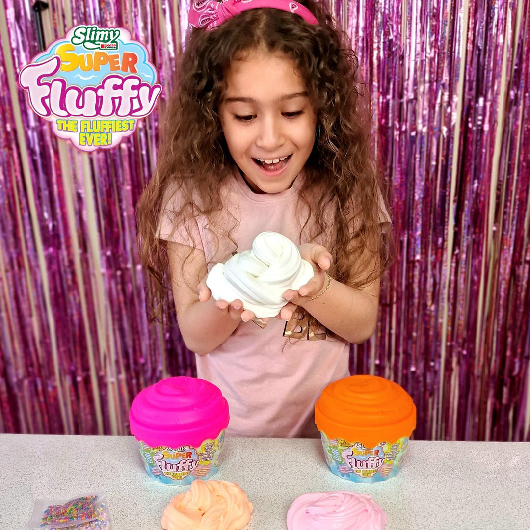 SLIMY Super Fluffy 300g Spielmasse im Cup Cake-Becher - der flaumigste Original Slimy Slime, lustig