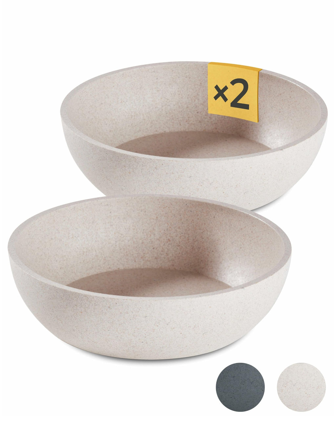 PiuPet® Futternapf I 2 x 1,6L I Beige I Spülmaschinenfest I 21,5cm Durchmesser I Hundenapf Grosse Hu