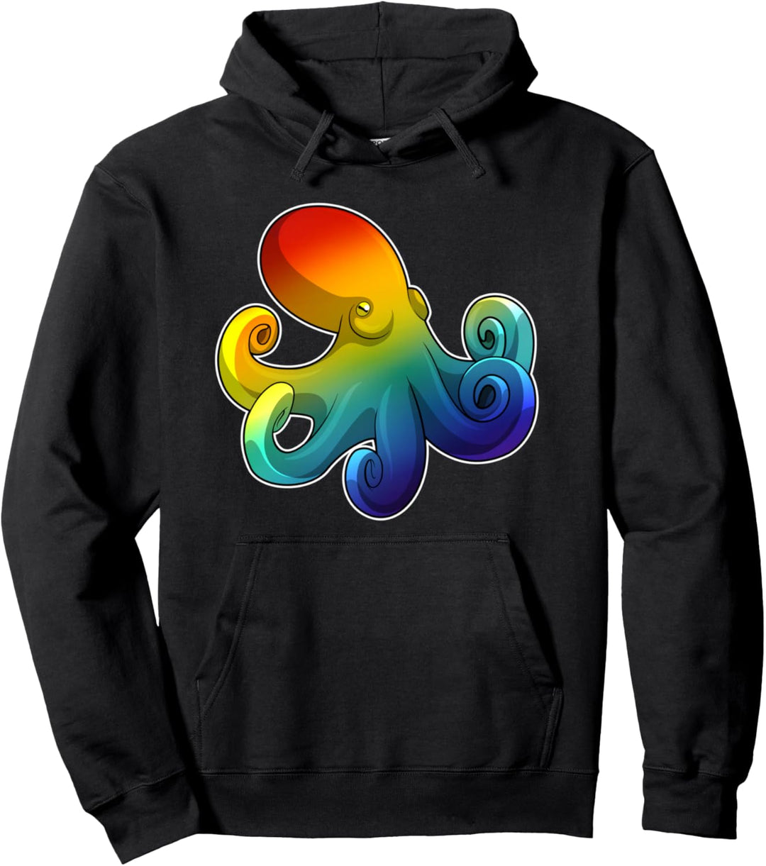 Krake Regenbogen Pullover Hoodie