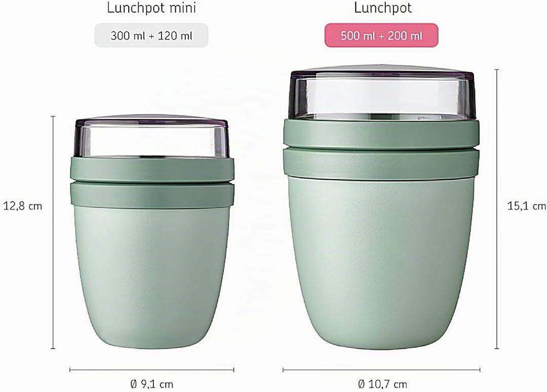 Mepal - Lunchpot Duo Pack – Gross &amp; Klein – praktischer Müslibecher, Joghurtbecher, To go Becher – G