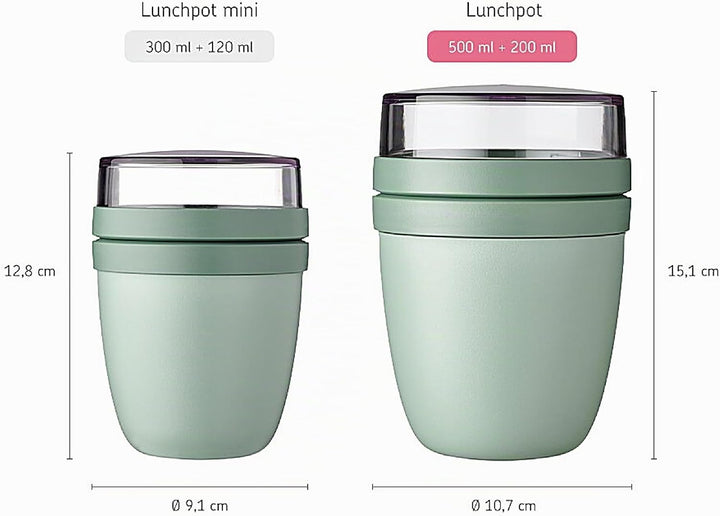 Mepal - Lunchpot Duo Pack – Gross &amp; Klein – praktischer Müslibecher, Joghurtbecher, To go Becher – G
