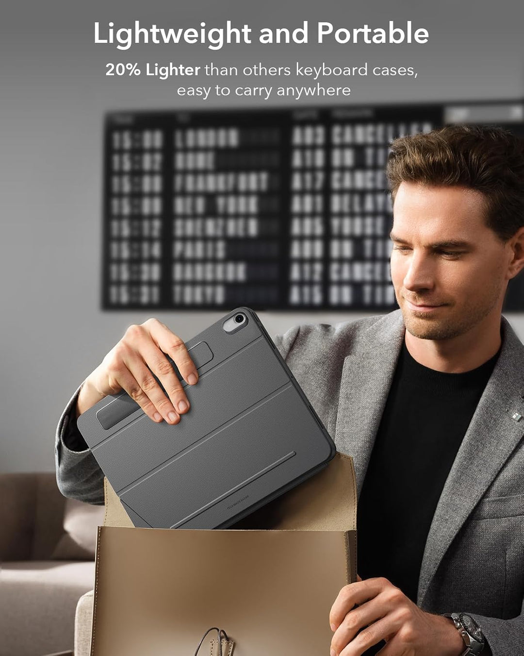 ESR Hülle mit Tastatur für iPad Air 11" (M3/M2) & 10,9" (5/4. Gen) – Magnetisch abnehmbare Keyboard,