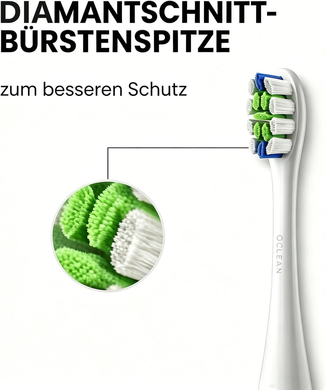 Oclean Bürstenköpfe, Clean Brush Head W06, 6PCS Elektrische Zahnbürstenköpfe, Kompatibel mit Allen Z