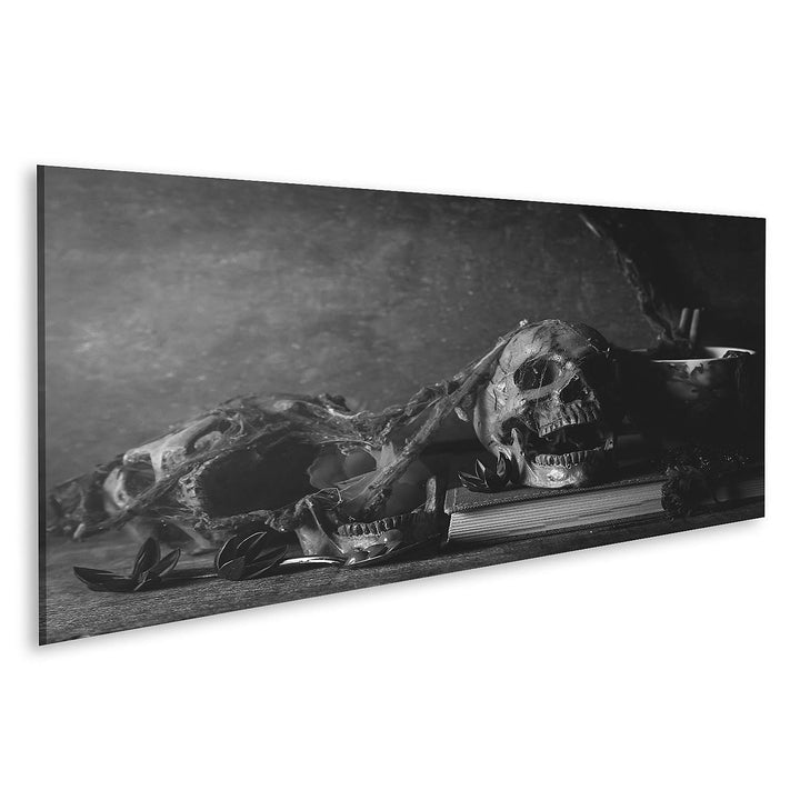 islandburner Bild auf Leinwand Totenkopf Stillleben Fotografie Schwarz Weiss Bilder Wandbilder Poste