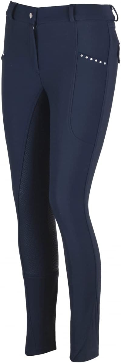 Lazura - Damen Winter Reithose Tatjana | Vollbesatz aus Silikon | Reiterhose mit 2 seitlichen Handyt