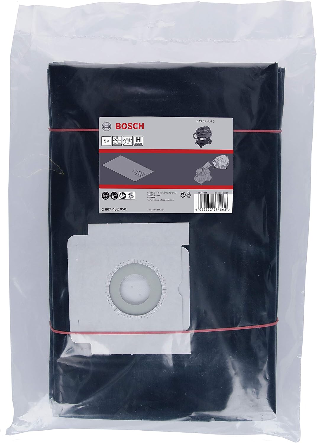 Bosch Accessories Professional 5 Stück Sicherheitsfilterbeutel (Zubehör Staubsauger GAS 35 H AFC)