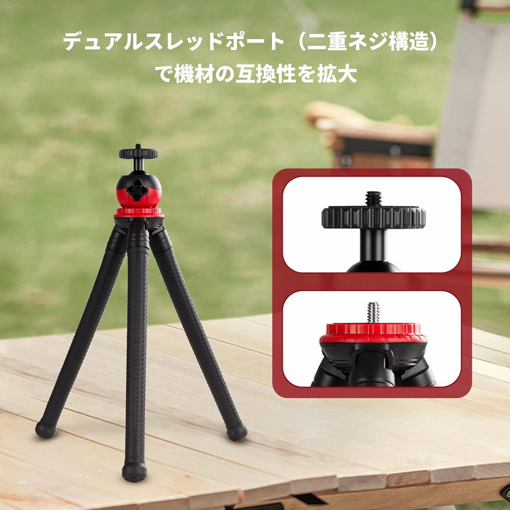 Flexibles, biegbares Stativ für iPhone und Action-Kameras, Mini-Handstativ für Vlogging, Reisen und
