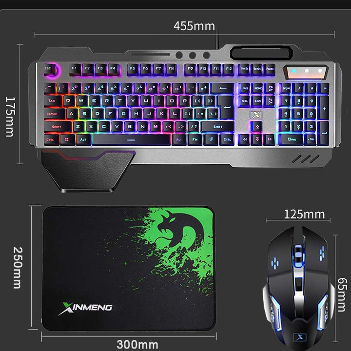 LexonElec Wireless 2.4G wiederaufladbare Tastatur Maus Set 3000mAh Grosse Kapazität Mechanisches Fee