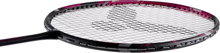 VICTOR Ultramate 8 Badmintonschläger, 100% Graphit, als Schläger oder Set pink Paket Single, pink Pa