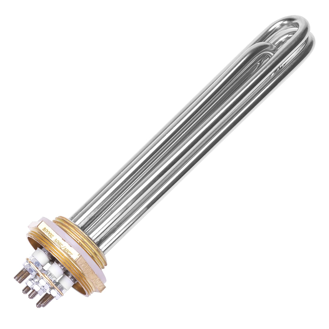 DERNORD 220V/380V 2000W 1.25 Zoll Heizelement 3U Typ Heizstab BSP Kupfer Flansch 1.25 Zoll 2000W, 1.