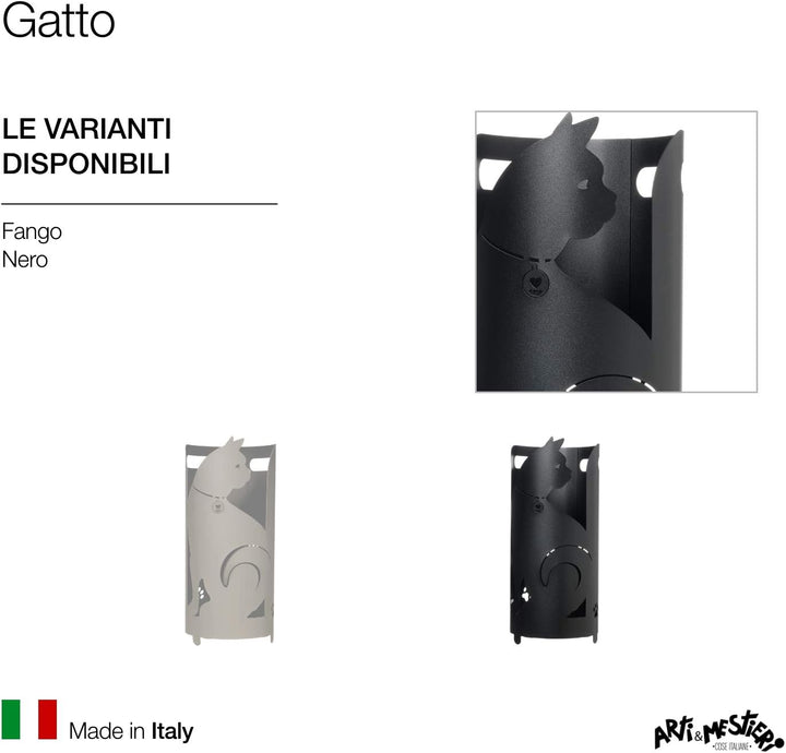 Arti & Mestieri Linea Gatti – Design-Schirmständer, hergestellt in Italien, aus Eisen, 23 x 55 cm, S