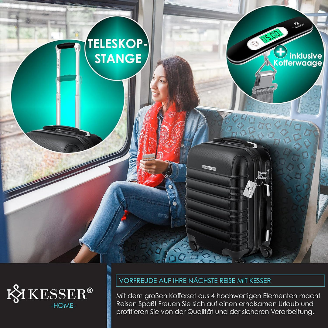 KESSER® 3tlg. Hartschalenkofferset Hartschalenkoffer Reisekoffer Set Reisekofferset Trolley Koffer I