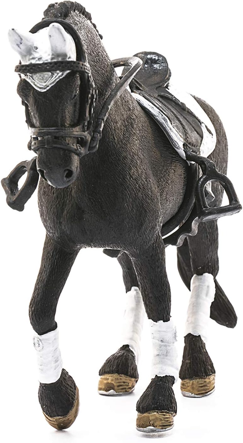 SCHLEICH Horse Club 42457 4-TLG Turnier Reithengst Spielset - Realistische Pferde Figur für Turnierr