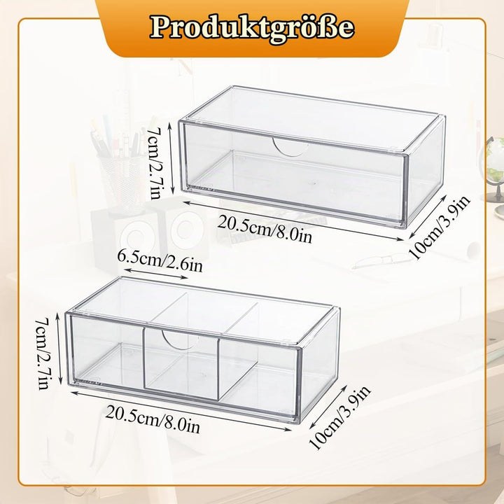 3pcs Kosmetik Organizer Schubladen, Acryl schubladen organizer bad Stapelbar, Make-up Veranstalter S