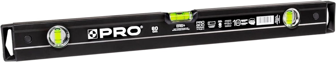 PRO800 Wasserwaage 60cm einseitig gefräst mit Ergonomischen Profil - ERS+ (Easy Reading System) Präz