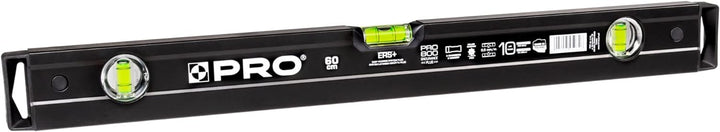 PRO800 Wasserwaage 60cm einseitig gefräst mit Ergonomischen Profil - ERS+ (Easy Reading System) Präz