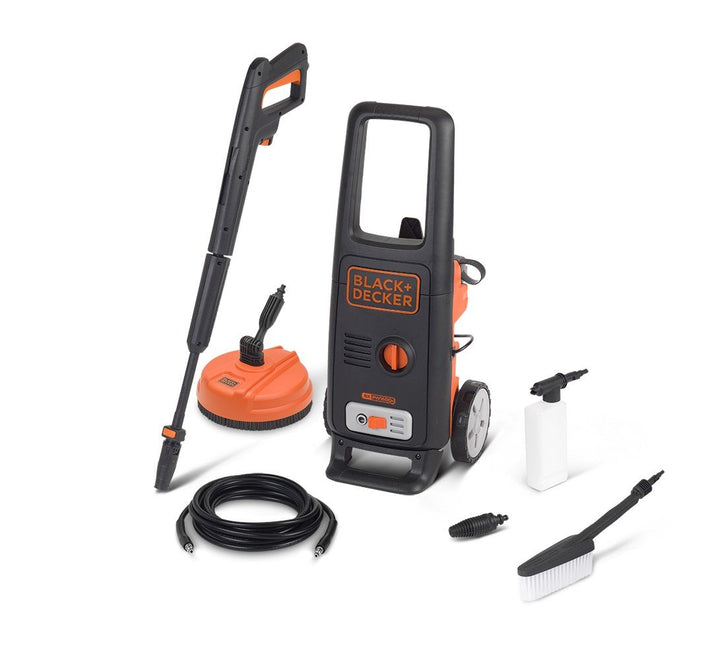 BLACK+DECKER Hochdruckreiniger BXPW1600PE mit Patio Cleaner und Feste Bürste (1600 W, 125 bar, 420 l