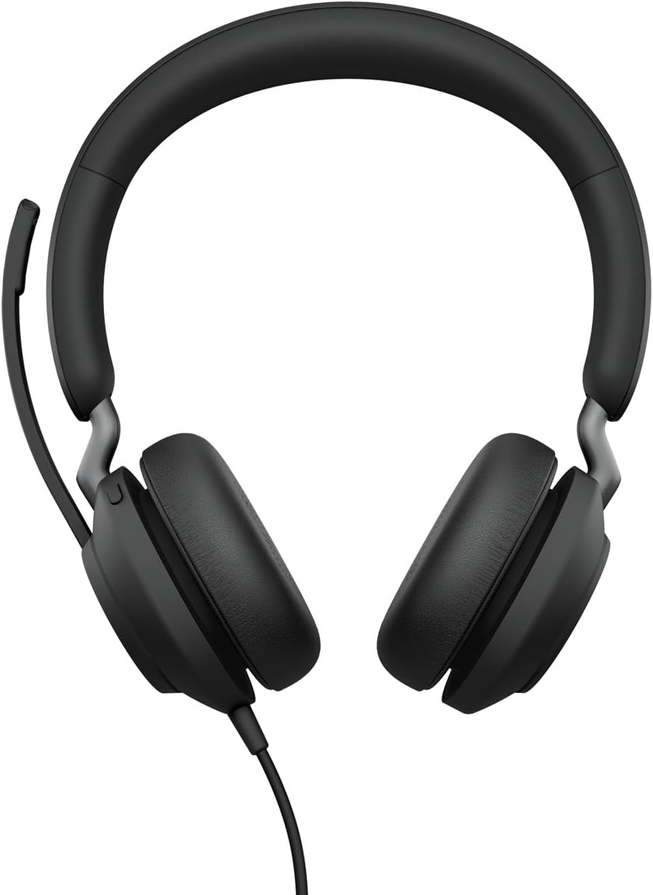 Jabra Evolve2 40 SE - Kabelgebundenes Stereo-Headset mit Geräuschunterdrückung und 3-Mikrofon-Techno