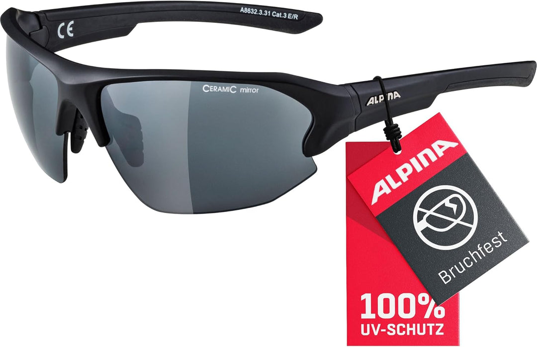 ALPINA LYRON - Verspiegelte und Bruchsichere Sport- & Fahrradbrille Mit 100% UV-Schutz Für Erwachsen