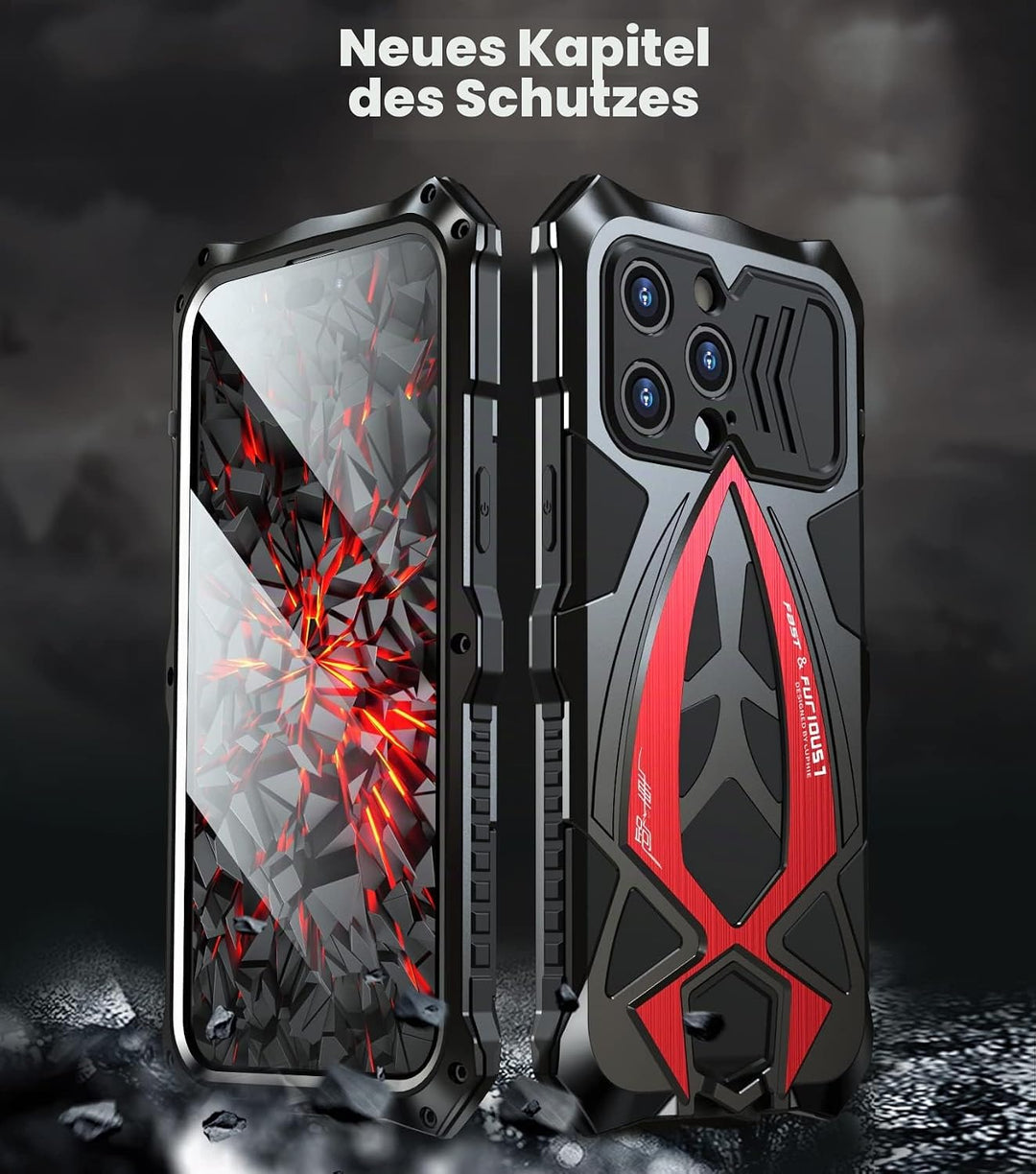 CeeEee Kompatibel mit iPhone 14 Pro Max Hülle 2022 360 Grad Outdoor Metall und Silikon Handyhülle fü