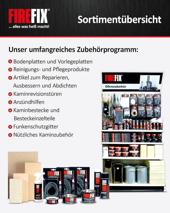 FIREFIX RD150/B45 Ofenrohrbogen I Ofenrohr 150mm aus Stahl für Kaminofen I Beschichtetes Kaminrohr,
