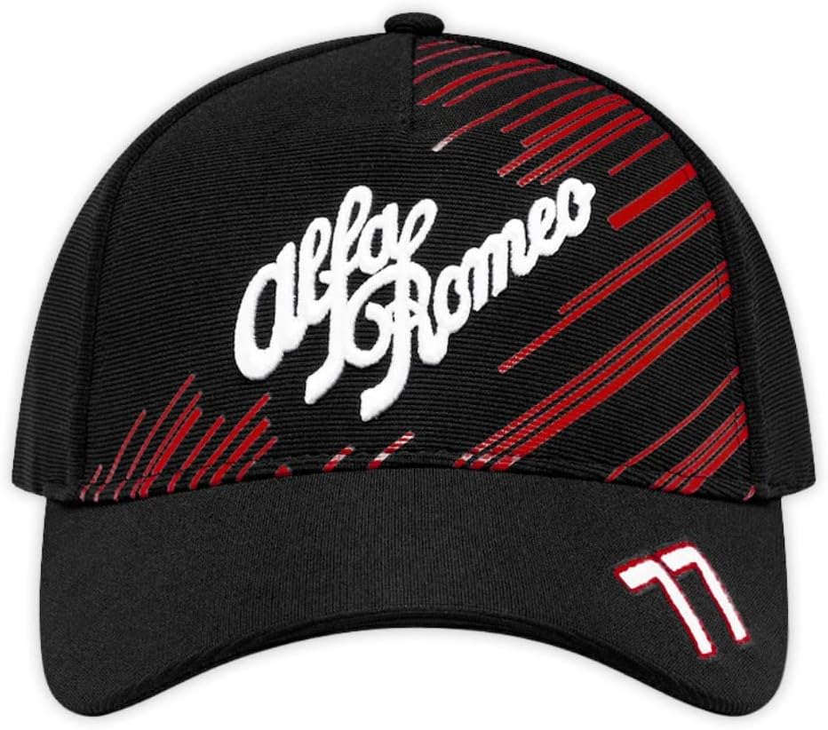 Alfa Romeo Racing F1 2022 Valtteri Bottas Driver Baseball gebogene Krempe – Schwarz/Rot – Unisex