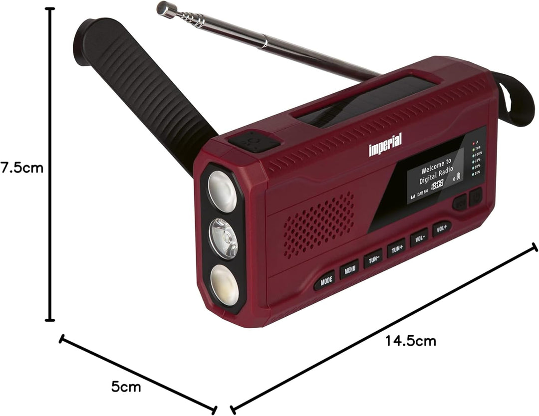 Imperial DABMAN OR 2 - DAB+ Kurbelradio/Notfallradio - tragbares Digitalradio (Radio, DAB/DAB+/UKW/F