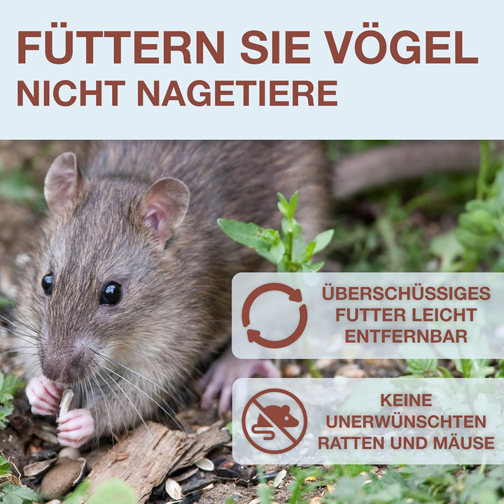 SWISSINNO Vogelfutterhaus zum Aufhängen – Lucerne SMART Birds - Meisenknödelhalter mit Auffangschale