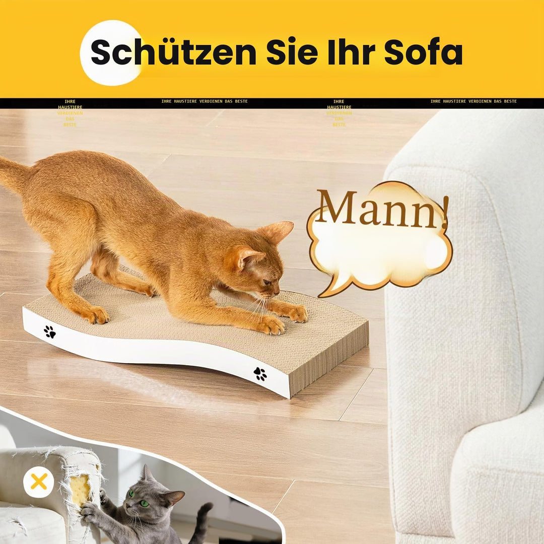 Conlun - Katzen Kratzbrett - Katzen Kratzpappe mit Premium-Kratztextur, langlebige Kätzchen Kratzmat