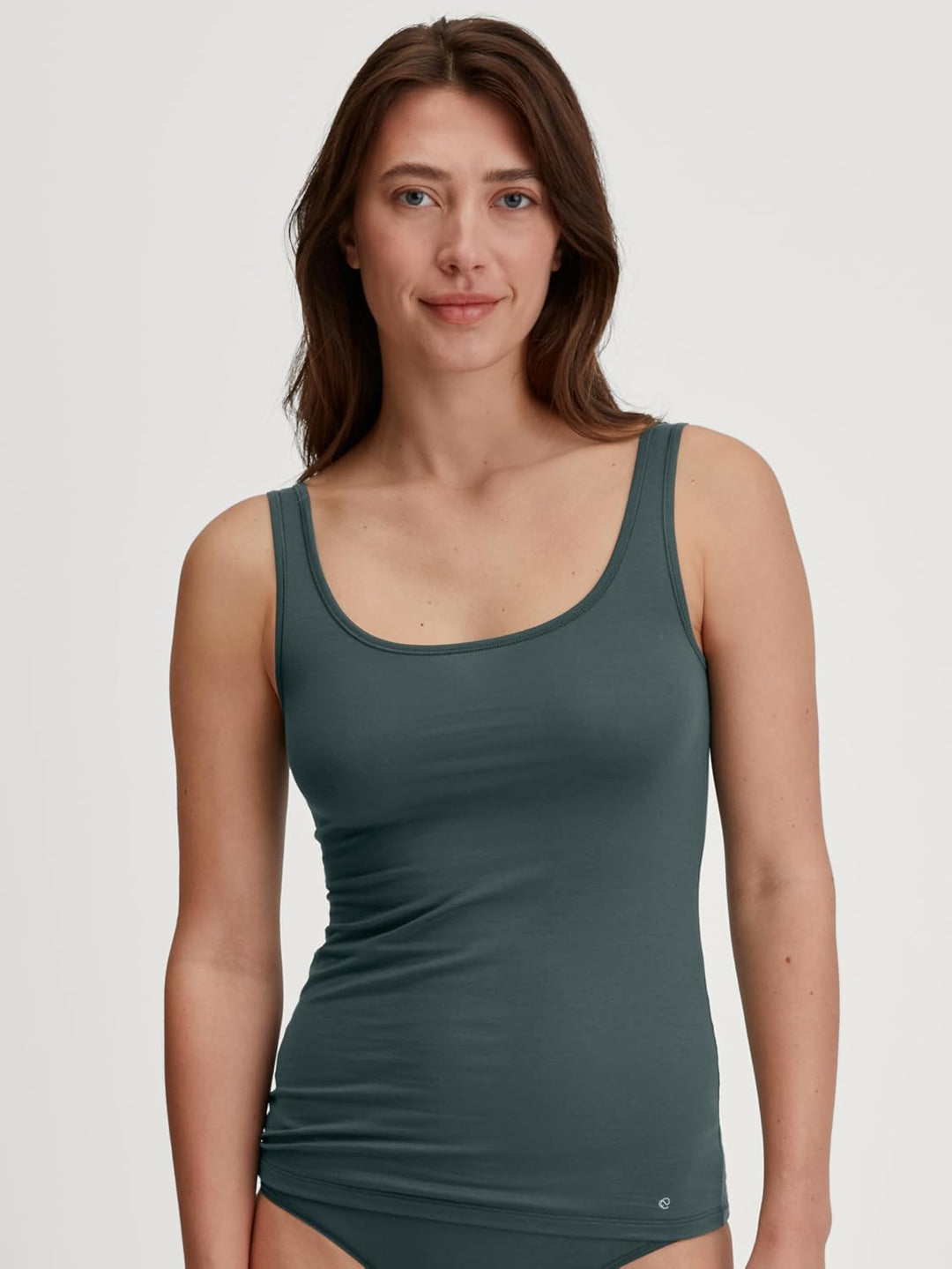 CALIDA Damen Natural Comfort Unterhemd 36-38 Deep Emerald Green, 36-38 Deep Emerald Green