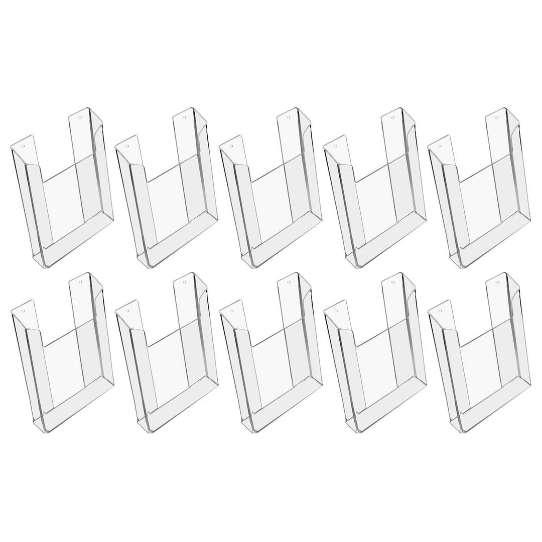 HMF 46842 Wand Prospekthalter aus Acryl | 10 Stück | DIN A5 Hochformat | Transparent 10 Stück DIN A5