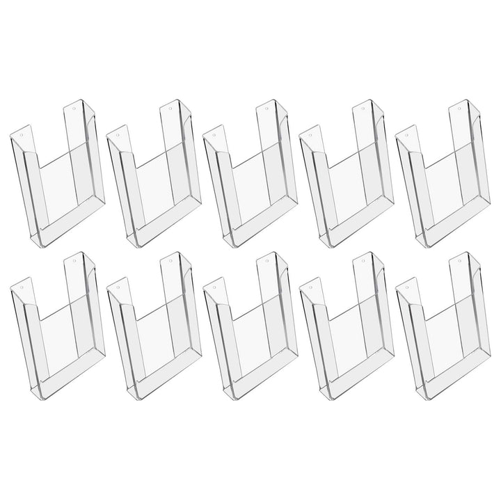HMF 46842 Wand Prospekthalter aus Acryl | 10 Stück | DIN A5 Hochformat | Transparent 10 Stück DIN A5
