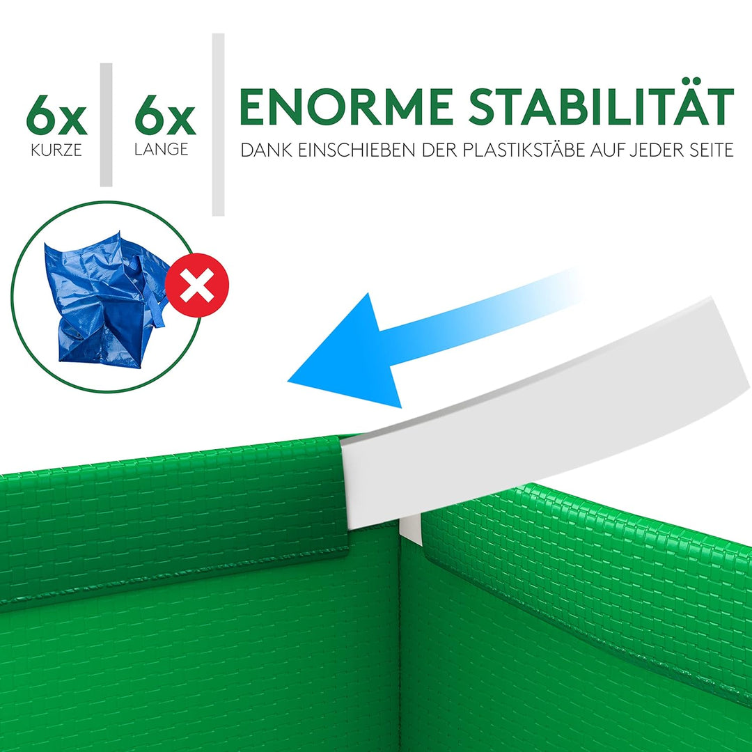 PTMS® Mülleimer 3 Fächer MAXI XL extra gross - Mülltrennsystem Taschen für Papier, Glas & Plastik -